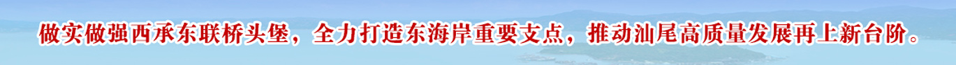 做實(shí)做強(qiáng)西承東聯(lián)橋頭堡，全力打造東海岸重要支點(diǎn)，推動(dòng)汕尾高質(zhì)量發(fā)展再上新臺(tái)階。